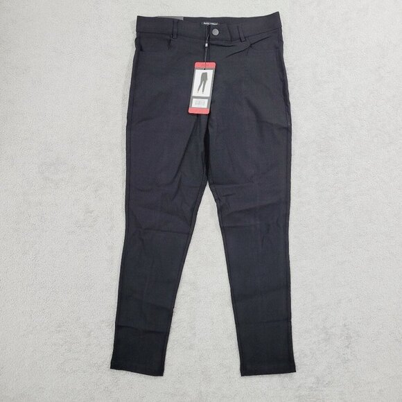 NEW Mario Serrani Women's M Italy Black Textured Pull-On Pants - Picture 1 of 10
